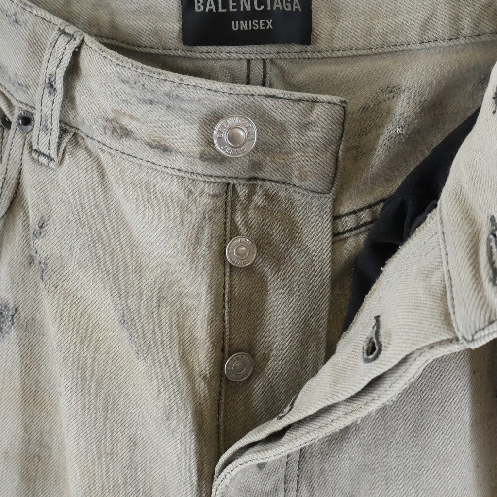 BALENCIAGA(バレンシアガ) 23AW SUPER DESTROYED BAGGY スーパー デストロイ ダメージ デニム バギーパンツ グレー 745248 TOW71