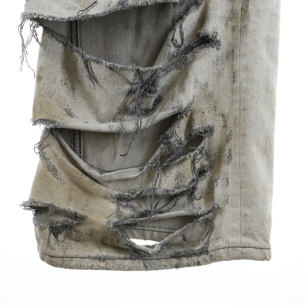 BALENCIAGA(バレンシアガ) 23AW SUPER DESTROYED BAGGY スーパー デストロイ ダメージ デニム バギーパンツ グレー 745248 TOW71