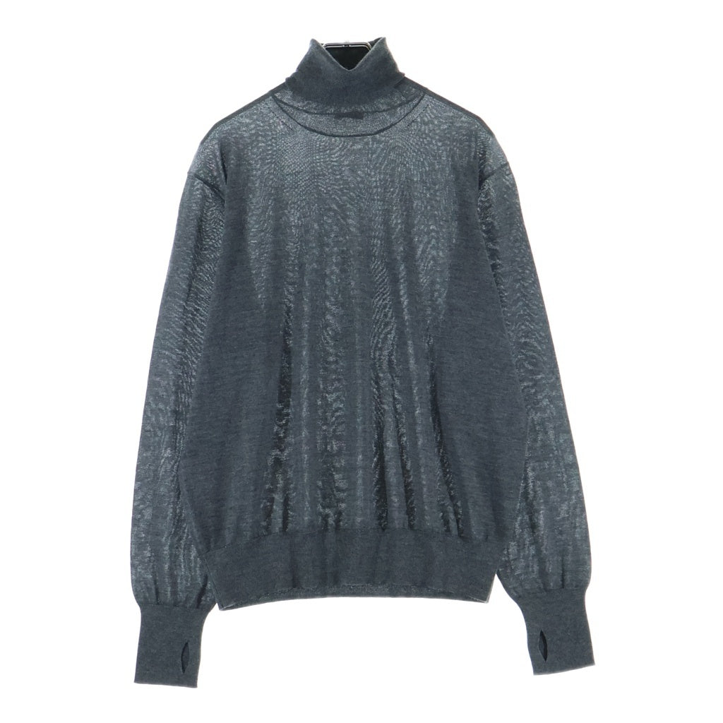 cash&barba(キャッシュ アンド バルバ) Cash&Silk 180 Regular Fit Turtle-Neck カシミヤシルク レギュラーフィット タートルネック ニット グレー IMSSW003