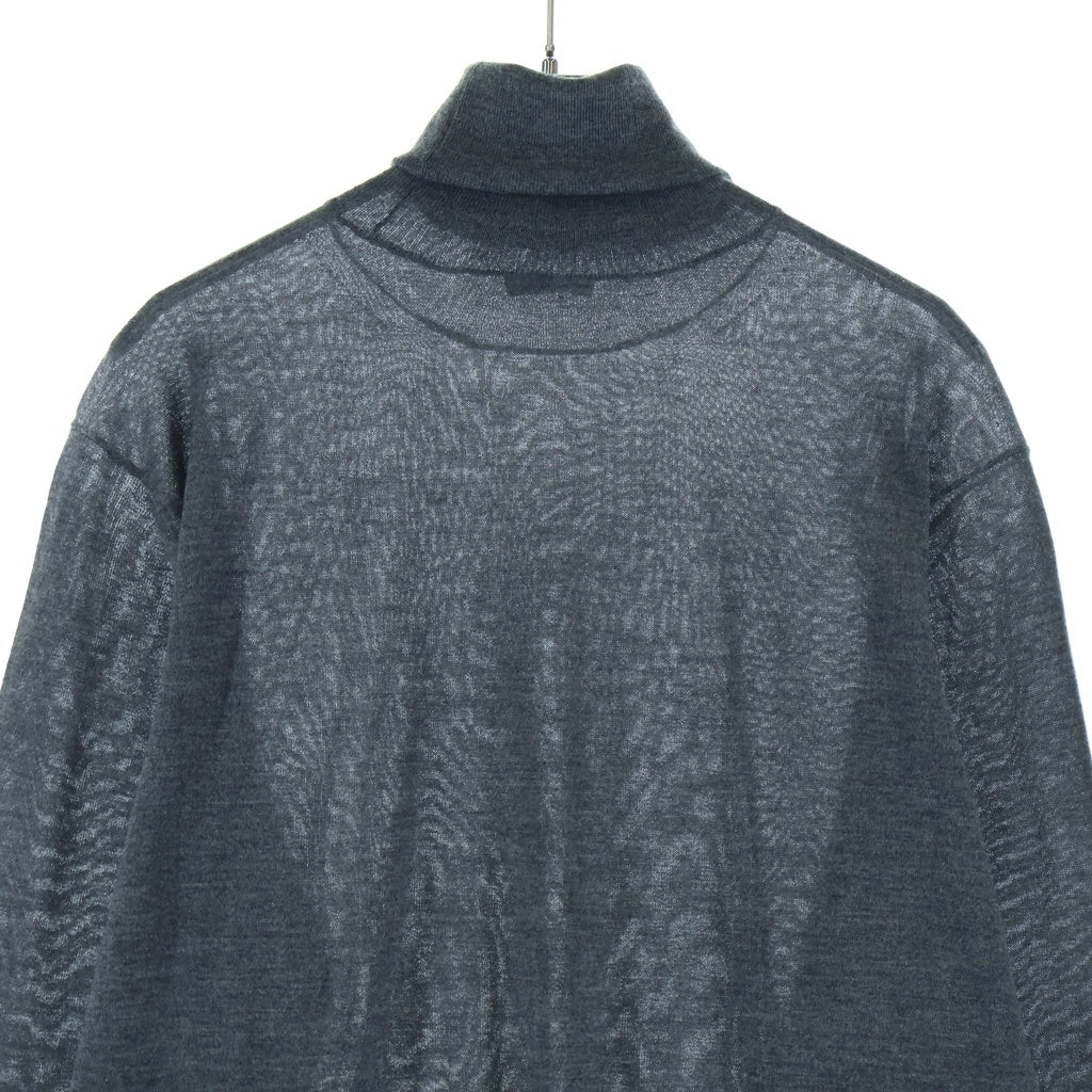 cash&barba(キャッシュ アンド バルバ) Cash&Silk 180 Regular Fit Turtle-Neck カシミヤシルク レギュラーフィット タートルネック ニット グレー IMSSW003