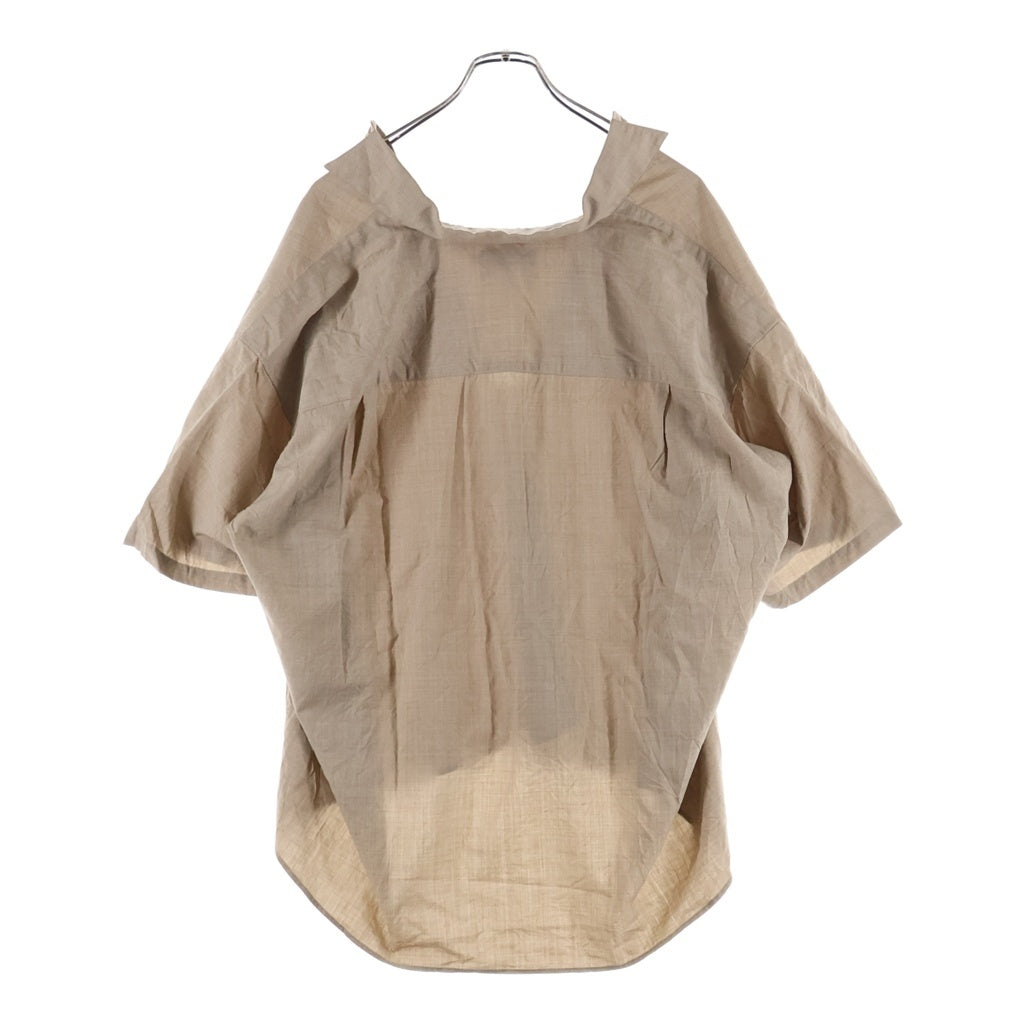 Graphpaper(グラフペーパー) 26SS Fine Wool Heather S/S Skipper Shirt ファインウール ショートスリーブ スキッパーシャツ ベージュ GU261-50321