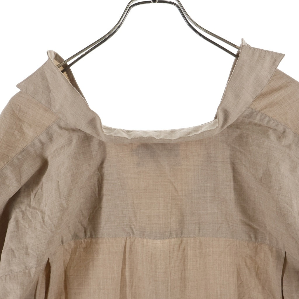 Graphpaper(グラフペーパー) 26SS Fine Wool Heather S/S Skipper Shirt ファインウール ショートスリーブ スキッパーシャツ ベージュ GU261-50321