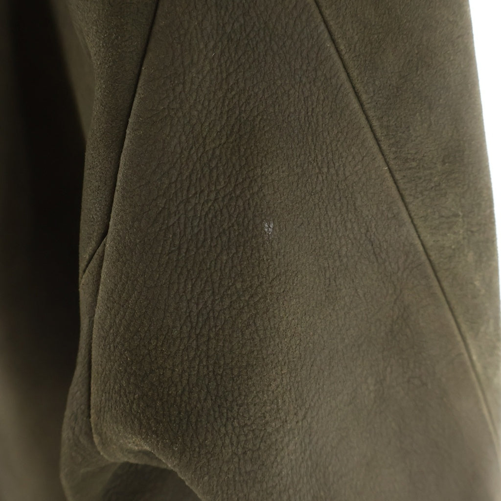 RAKINES(ラキネス) 24SS Entrefino lamb leather-Collar less jacket エントロフィーノ ラムレザー ノーカラージャケット ブラウン 11S24SS236B