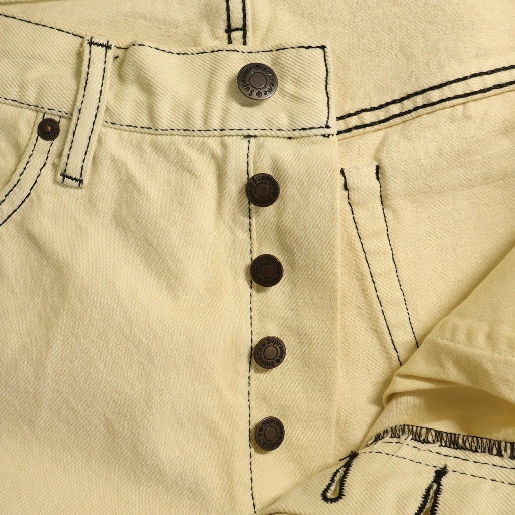SUPREME(シュプリーム) 23AW Regular Jean Bleached ブリーチド レギュラージーンズ デニムパンツ アイボリー
