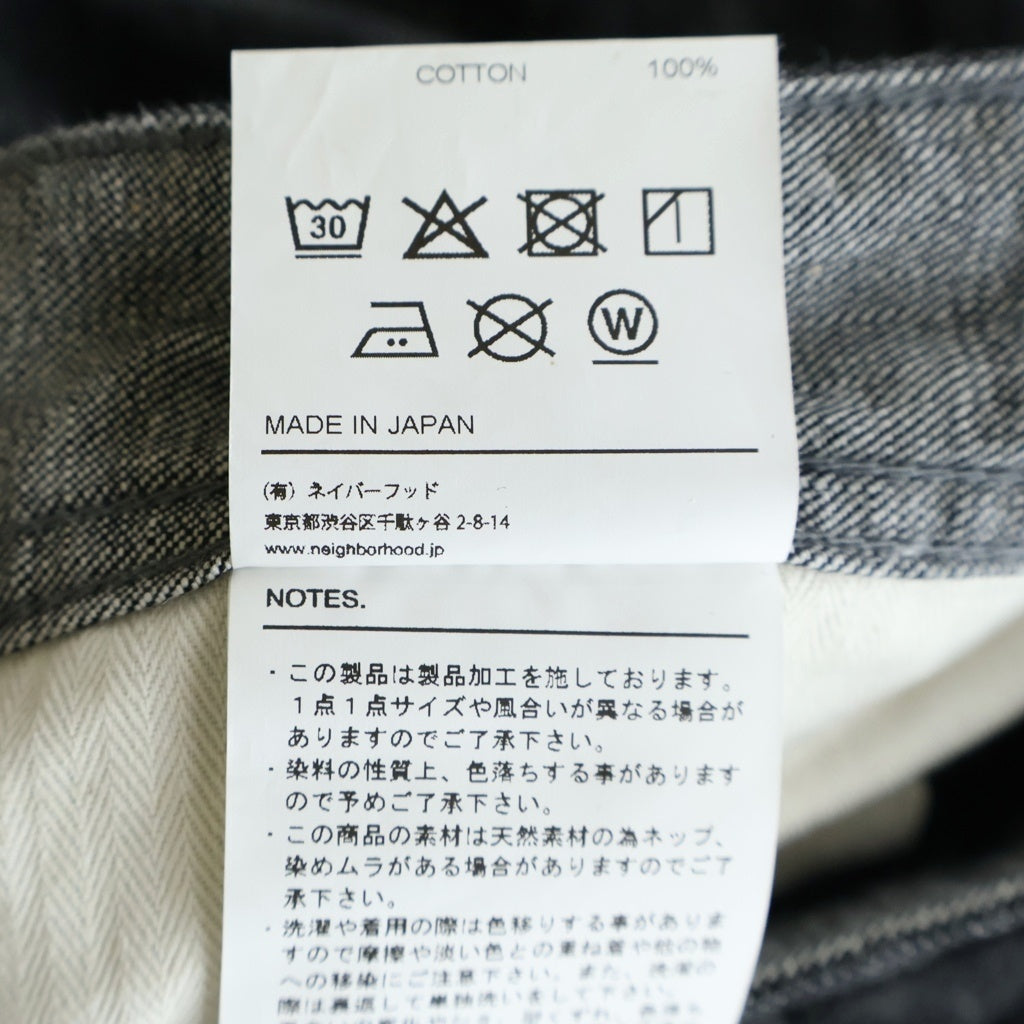 NEIGHBORHOOD(ネイバーフッド) 26SS LW DENIM PANTS ライトウェイト ストレートデニムパンツ ブラック 261AQNH-PTM05