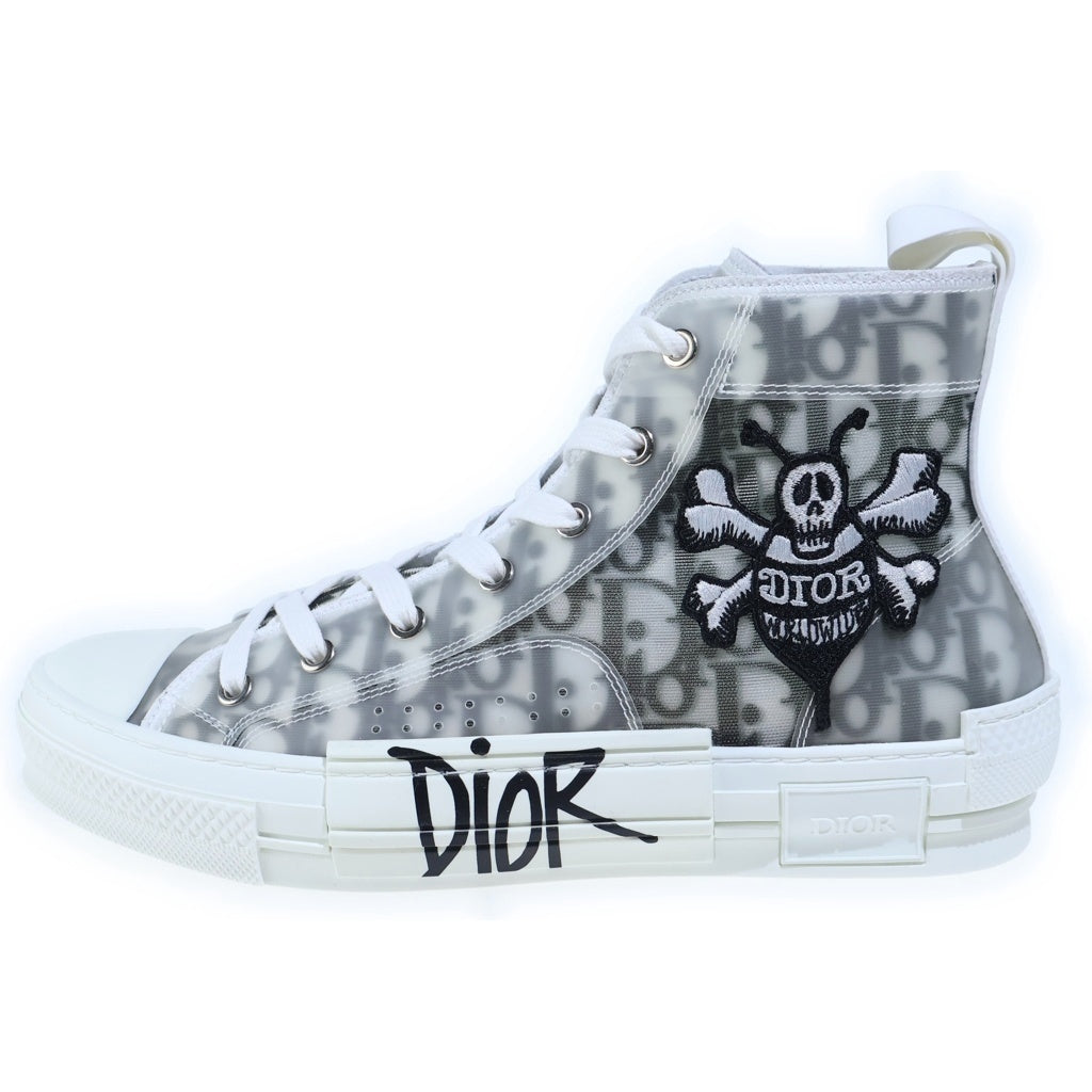 Christian Dior(クリスチャンディオール) 20AW ×SHAWN STUSSY B23 HIGH TOP ショーンステューシー ハイトップ ビーロゴワッペン刺繍 ハイカットスニーカー グレー 3SH118YYO