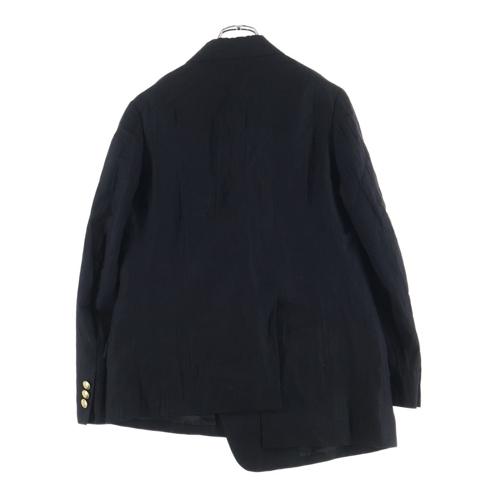YOHJI YAMAMOTO REGULATION(ヨウジヤマモト レギュレーション) 23AW MIXED WEAVE TWILL ASYMMETRY DOUBLE B JACKET ツイル アシンメトリー ダブルテーラードジャケット FQ-J51-300