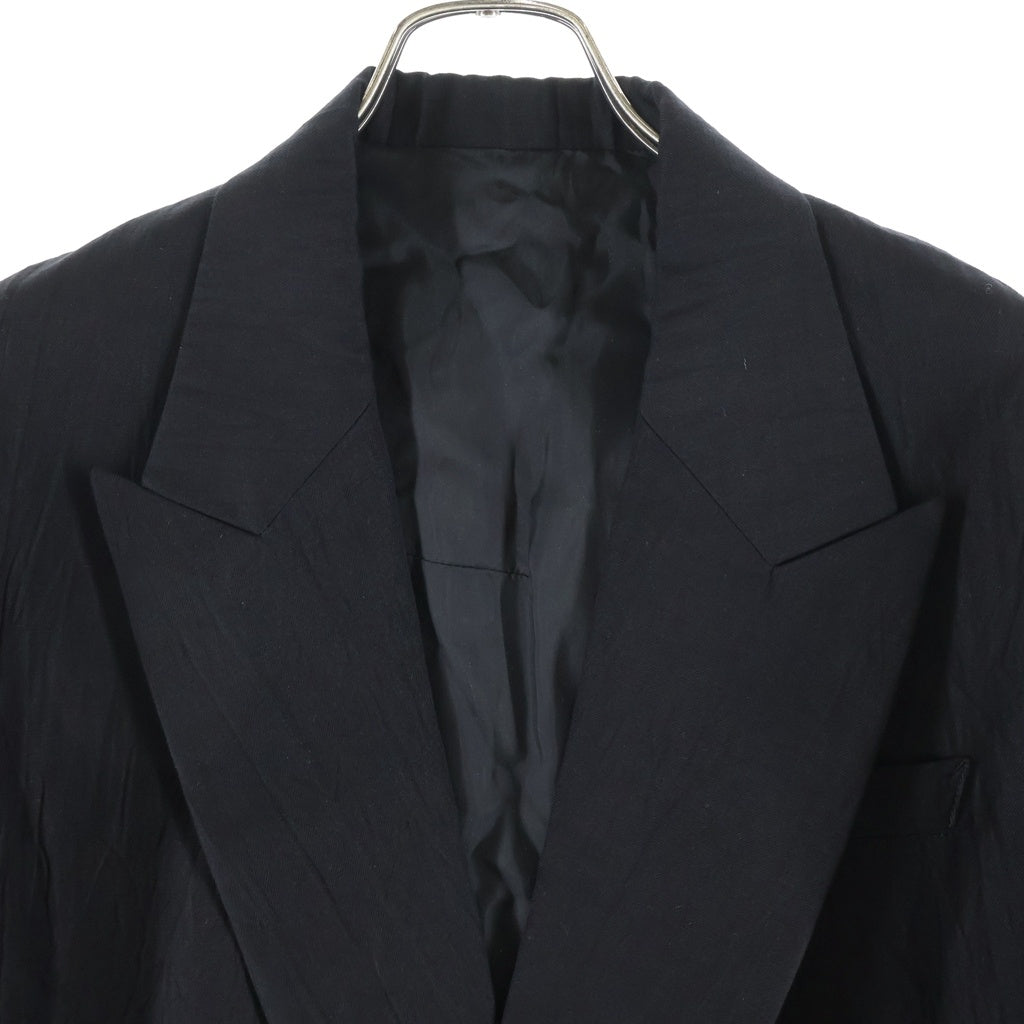 YOHJI YAMAMOTO REGULATION(ヨウジヤマモト レギュレーション) 23AW MIXED WEAVE TWILL ASYMMETRY DOUBLE B JACKET ツイル アシンメトリー ダブルテーラードジャケット FQ-J51-300