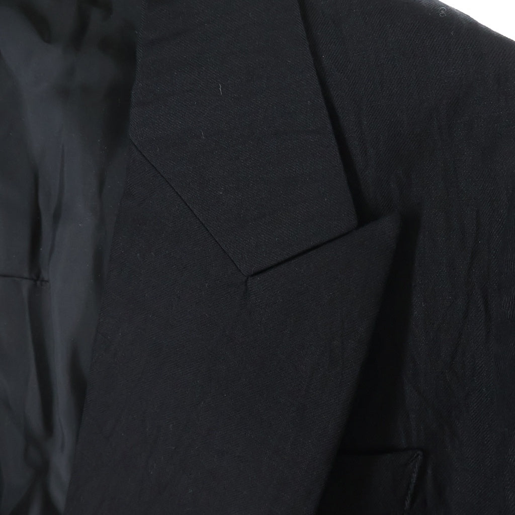 YOHJI YAMAMOTO REGULATION(ヨウジヤマモト レギュレーション) 23AW MIXED WEAVE TWILL ASYMMETRY DOUBLE B JACKET ツイル アシンメトリー ダブルテーラードジャケット FQ-J51-300