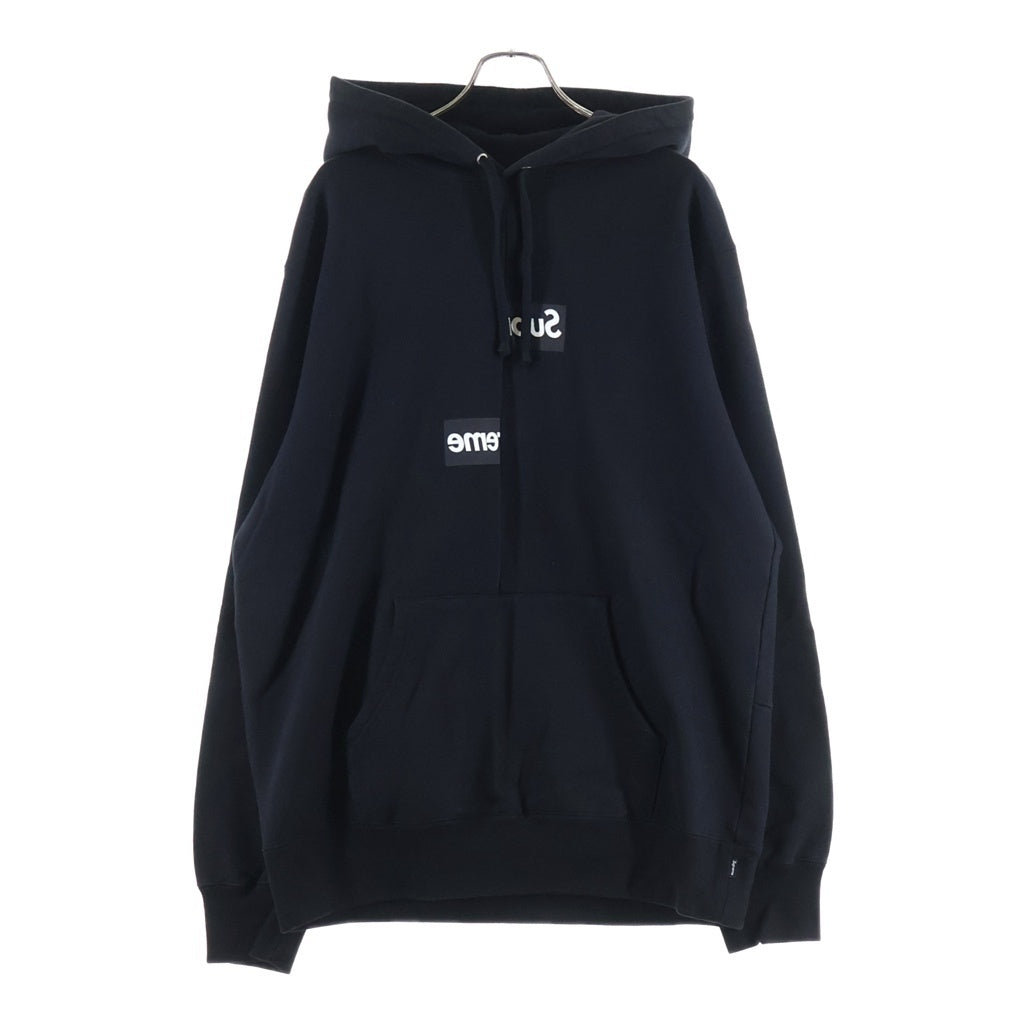 SUPREME(シュプリーム) 18AW ×Comme des GARCONS SHIRT Split Box Logo Hooded Sweatshirt コムデギャルソンシャツ スプリット ボックスロゴ フーデッドスウェットシャツ パーカー ブラック