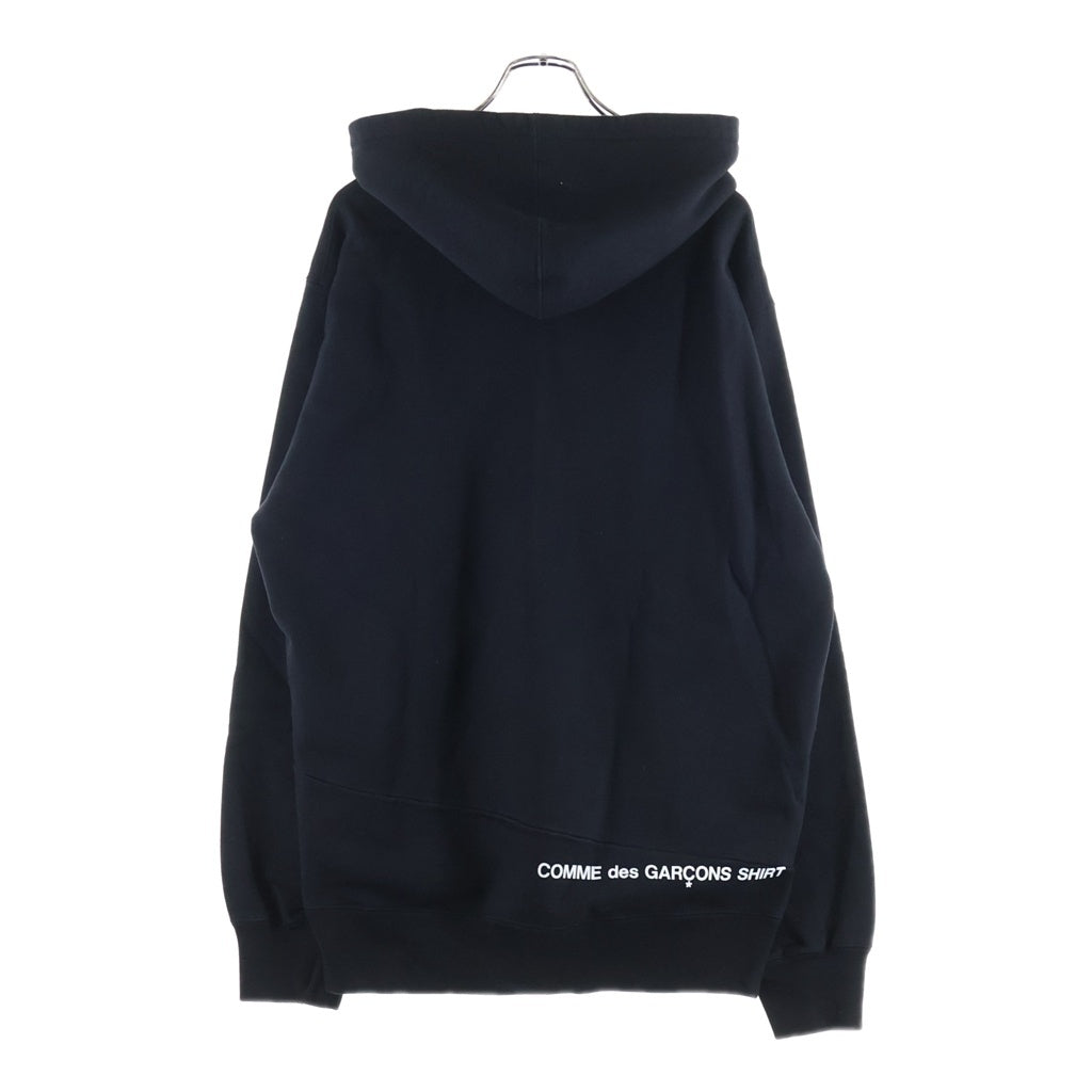 SUPREME(シュプリーム) 18AW ×Comme des GARCONS SHIRT Split Box Logo Hooded Sweatshirt コムデギャルソンシャツ スプリット ボックスロゴ フーデッドスウェットシャツ パーカー ブラック