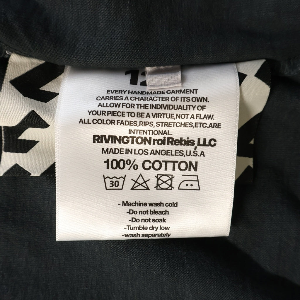 RIVINGTON roi Rebis(リヴィントンロイレビス) INRI CVA SS TEE グラフィティプリント ナンバリング クルーネックノースリーブTシャツ カットソー ブラック