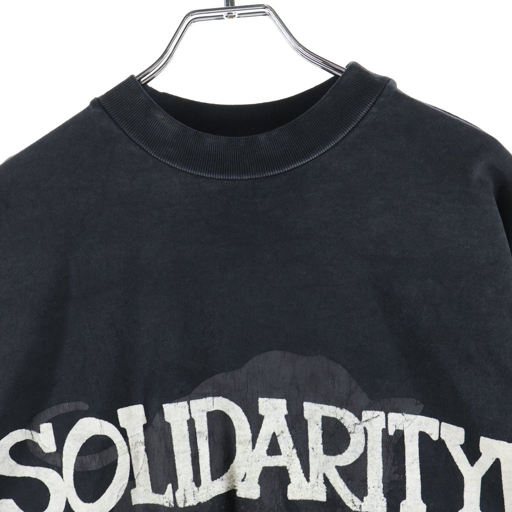 FEAR OF GOD(フィアオブゴッド) 26SS SOLIDARITYプリント ヘビーウェイトクルーネック半袖Tシャツ カットソー ブラック