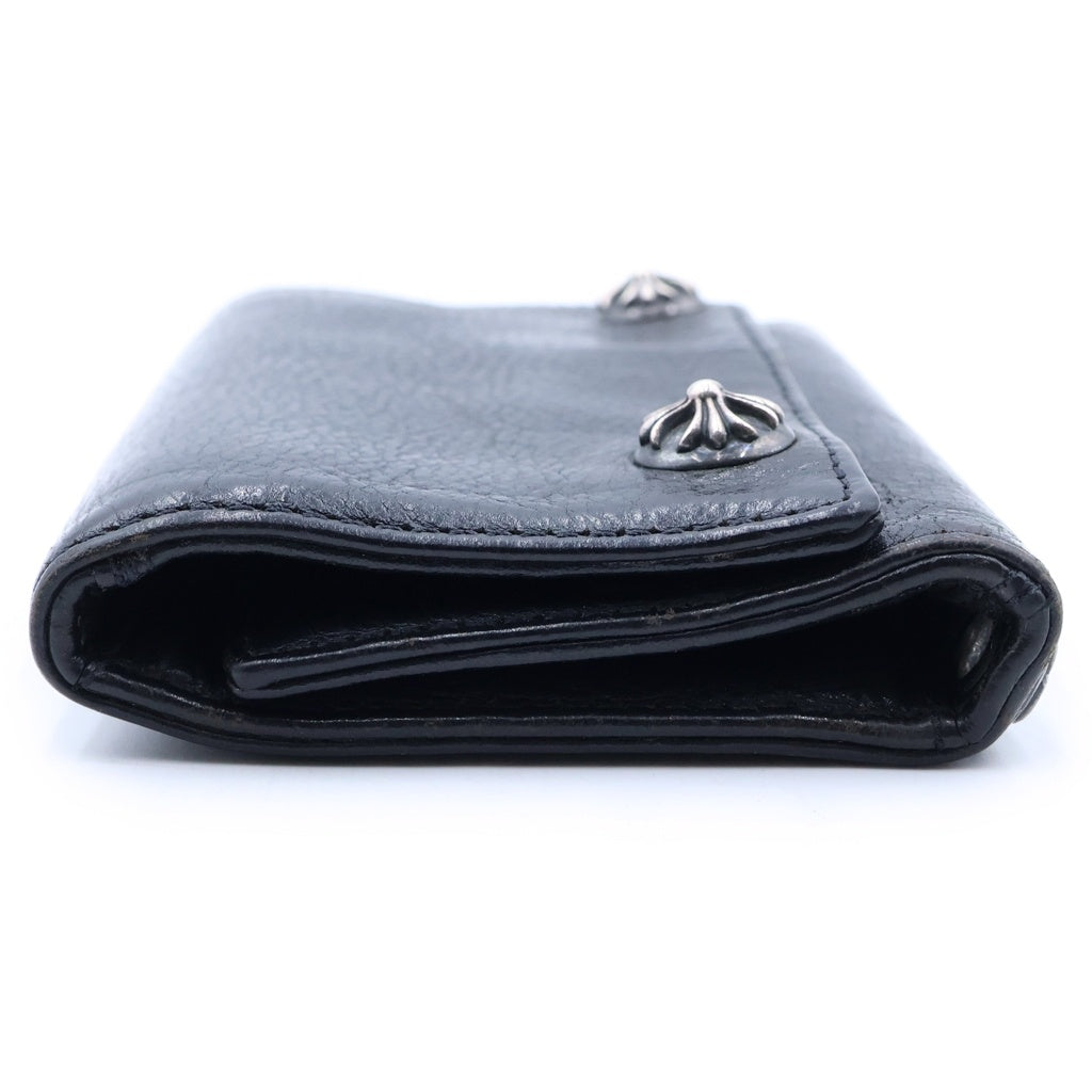 CHROME HEARTS(クロムハーツ) 3FOLD 3フォールド クロスボールボタン レザーウォレット 財布 ブラック