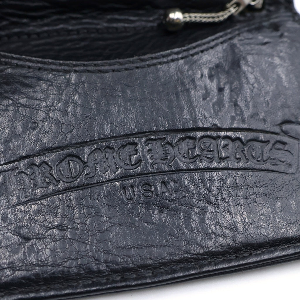 CHROME HEARTS(クロムハーツ) 3FOLD 3フォールド クロスボールボタン レザーウォレット 財布 ブラック