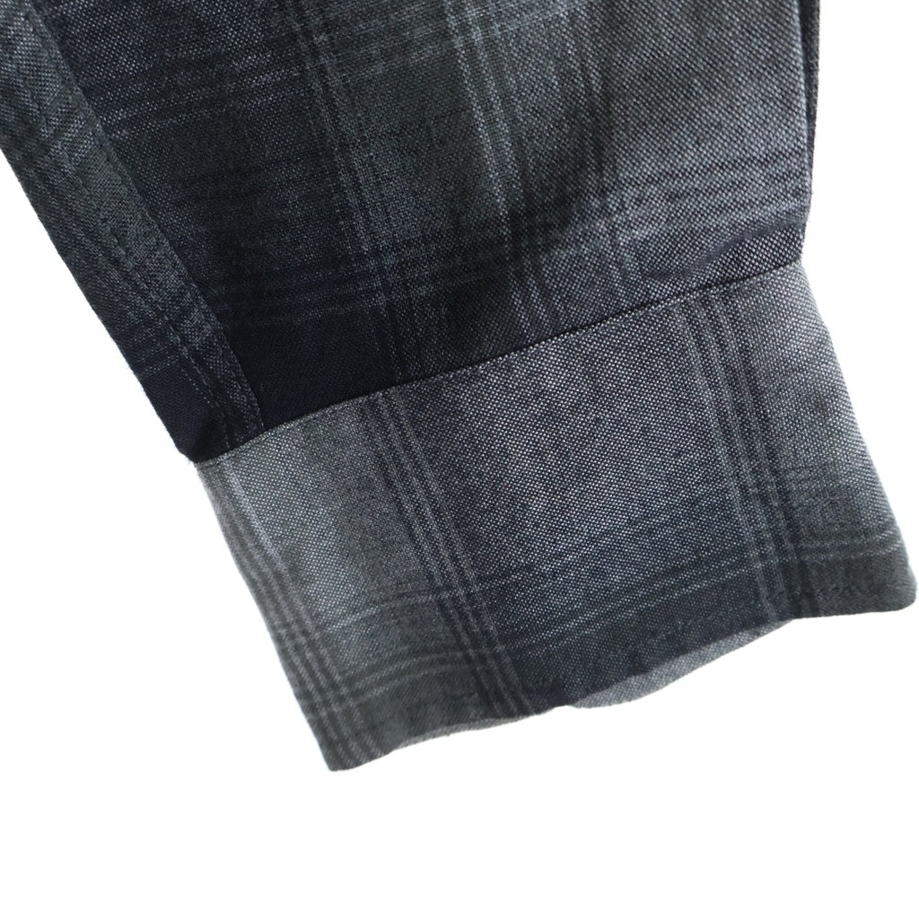 WACKO MARIA(ワコマリア) OMBRE CHECK OPEN COLLAR L/S SHIRT オンブレチェック オープンカラー 長袖シャツ グレー 23FWE-WMS-OC01