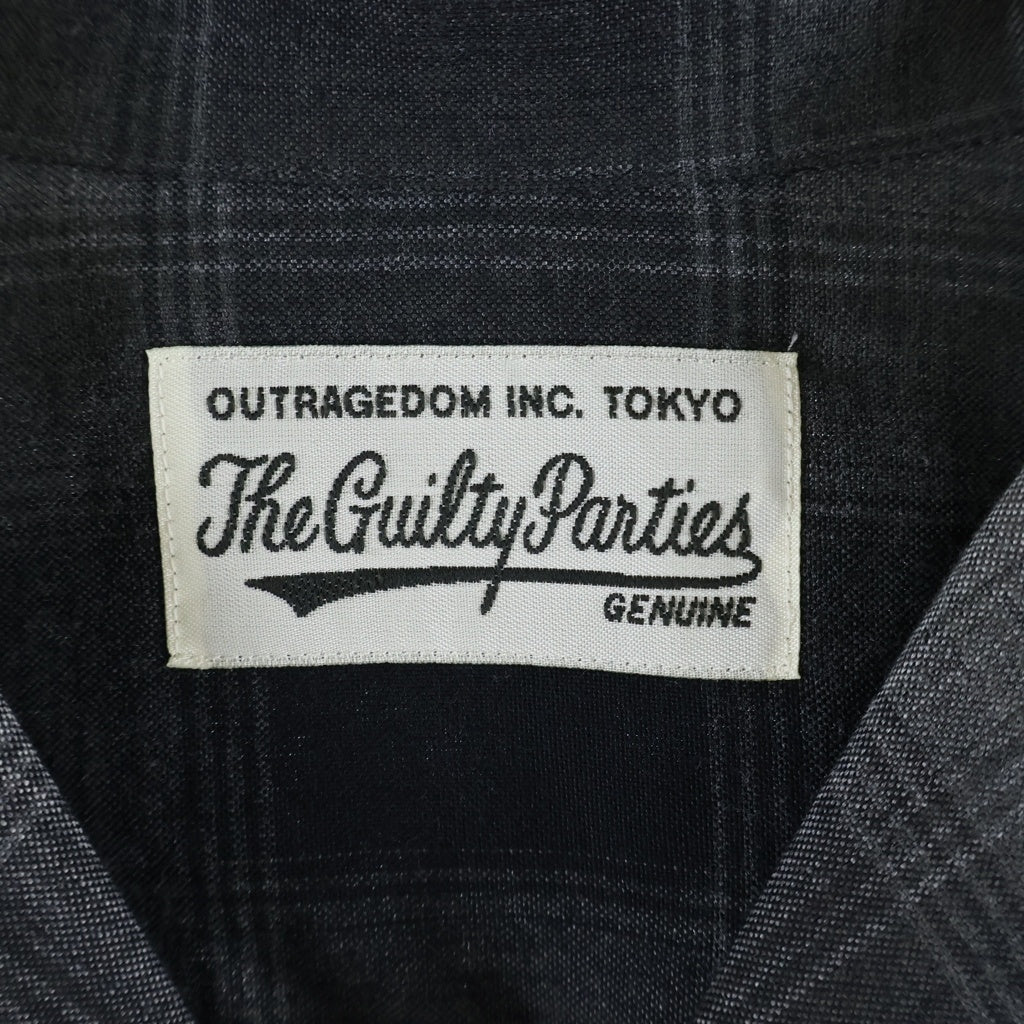 WACKO MARIA(ワコマリア) OMBRE CHECK OPEN COLLAR L/S SHIRT オンブレチェック オープンカラー 長袖シャツ グレー 23FWE-WMS-OC01