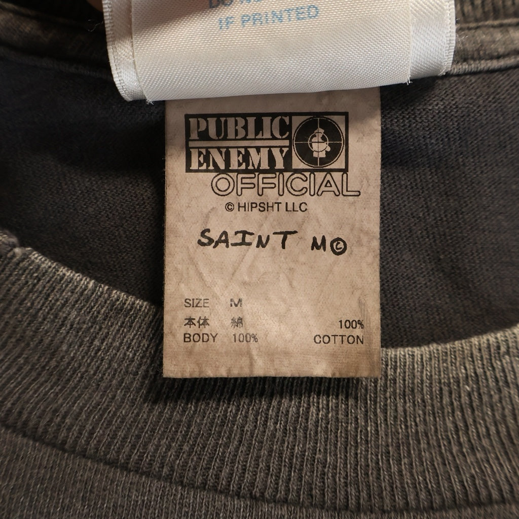 SAINT MICHAEL(セントマイケル) 24AW SS TEE SNT ENEMY ENEMYプリント クルーネック半袖Tシャツ カットソー グレー SM-YS1-0000-C18