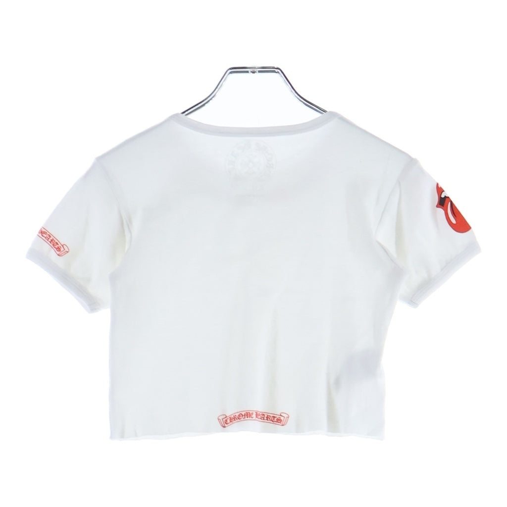CHROME HEARTS(クロムハーツ) S/S TEE リッププリント クロップド クルーネック半袖Tシャツ カットソー レディース ホワイト