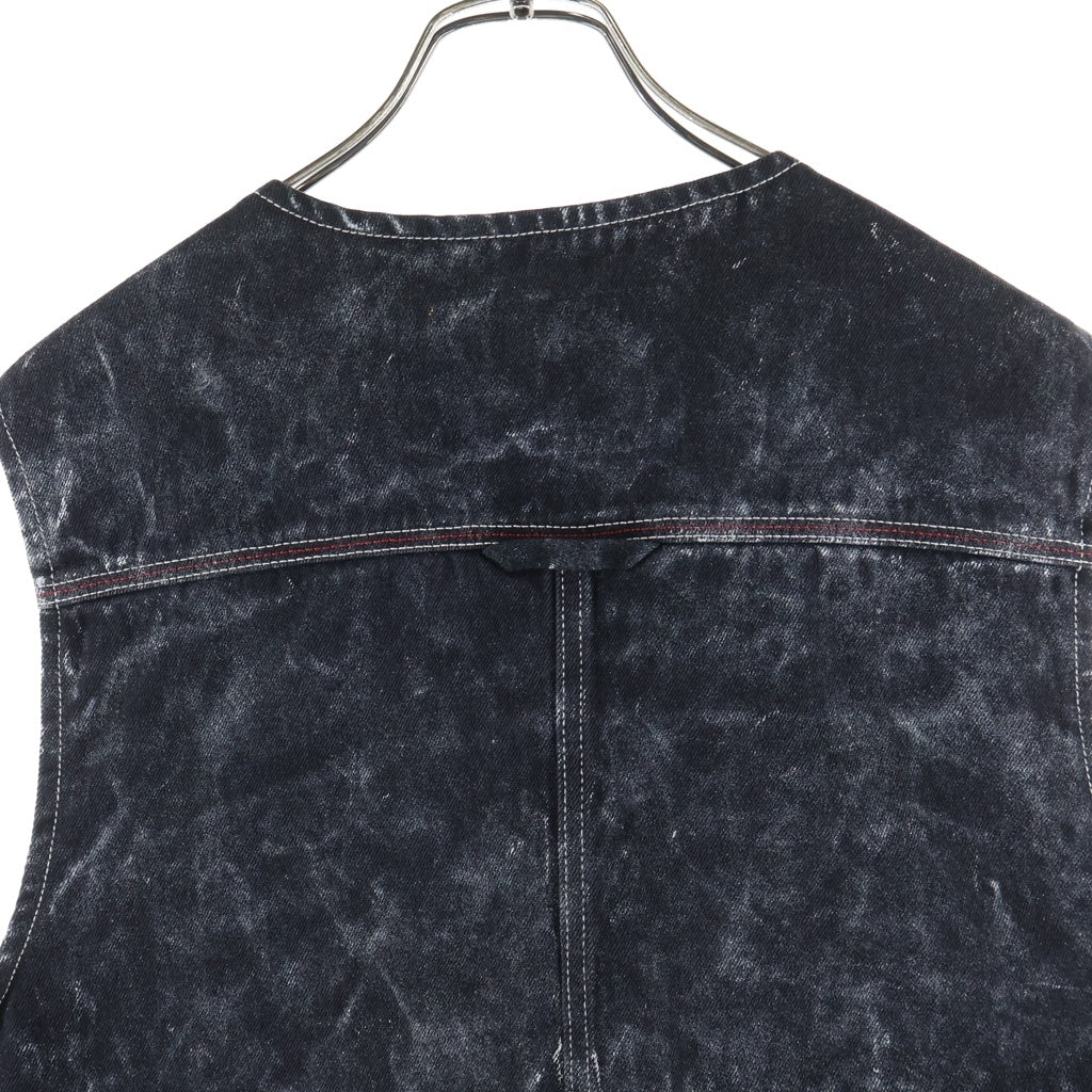DIESEL(ディーゼル) 23AW D-SAMP DENIM VEST ディーサンプ マルチポケット ジップアップ デニムベスト ブラック A09521