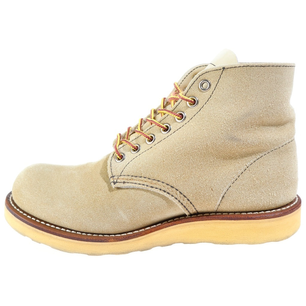RED WING(レッド ウイング) 6-INCH CLASSIC ROUND クラシックラウンド スウェードレザー レースアップ ワークブーツ レディース ベージュ 8167