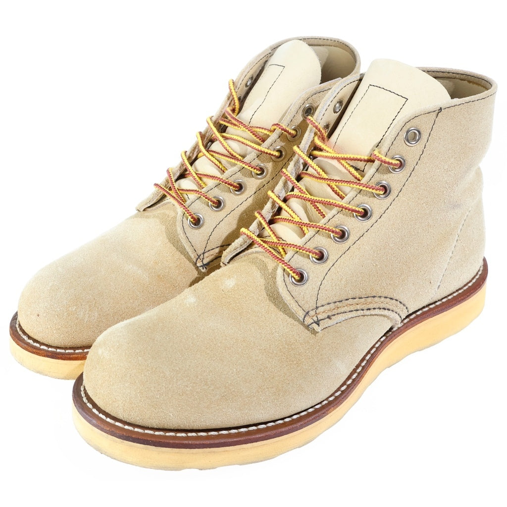 RED WING(レッド ウイング) 6-INCH CLASSIC ROUND クラシックラウンド スウェードレザー レースアップ ワークブーツ レディース ベージュ 8167