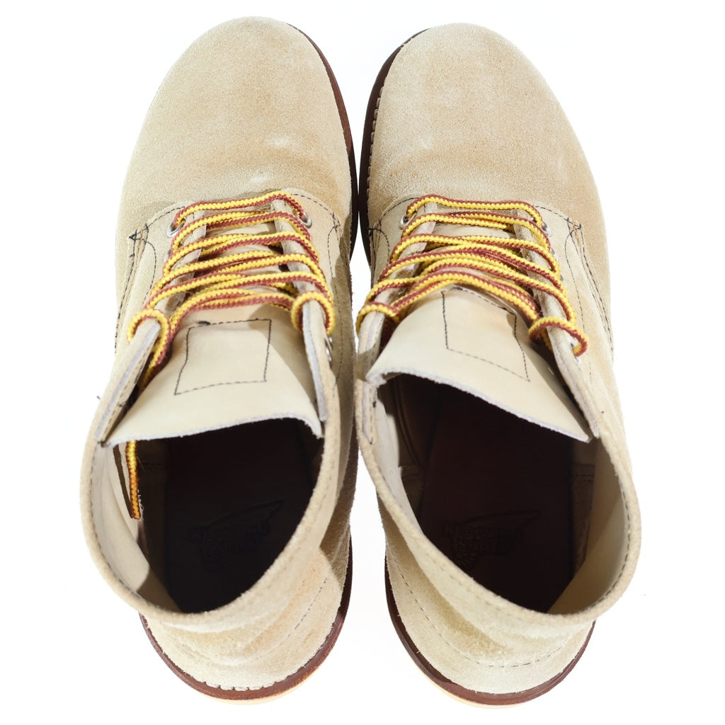 RED WING(レッド ウイング) 6-INCH CLASSIC ROUND クラシックラウンド スウェードレザー レースアップ ワークブーツ レディース ベージュ 8167