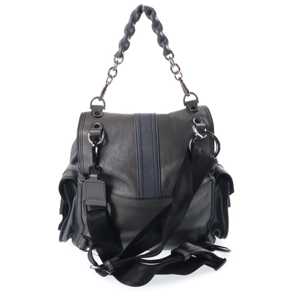 DIESEL(ディーゼル) MISS-MATCH BACKPACK ミスマッチ バックパック スムースレザー リュックサック グレー レディース