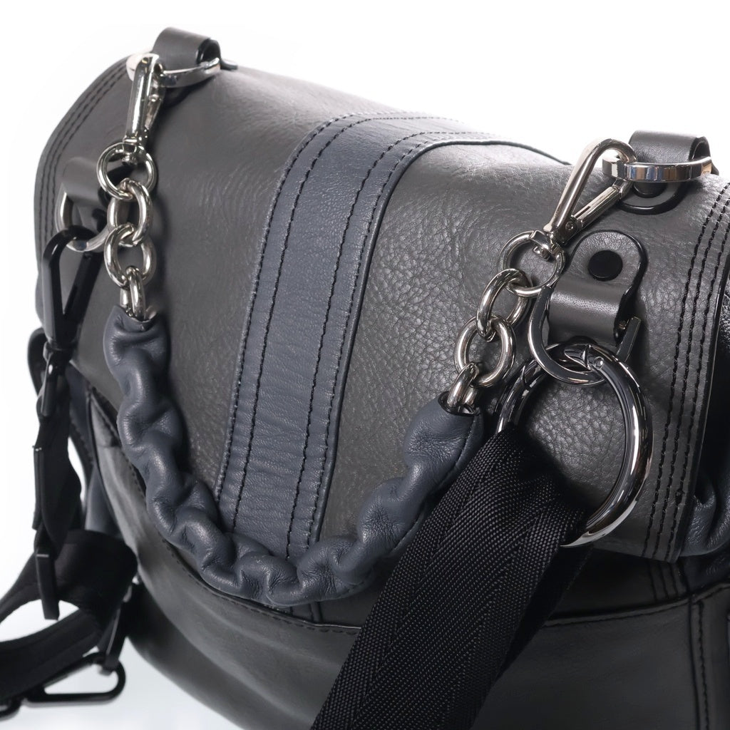DIESEL(ディーゼル) MISS-MATCH BACKPACK ミスマッチ バックパック スムースレザー リュックサック グレー レディース