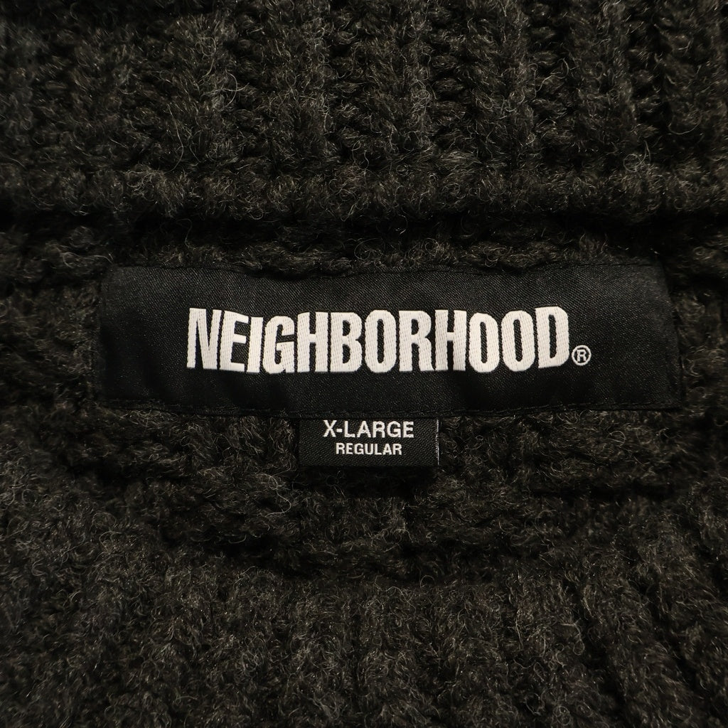 NEIGHBORHOOD(ネイバーフッド) 23AW PATCHWORK SAVAGE SWEATER パッチワーク サベージ クルーネック ニット セーター グレー 232FUNH-KNM01