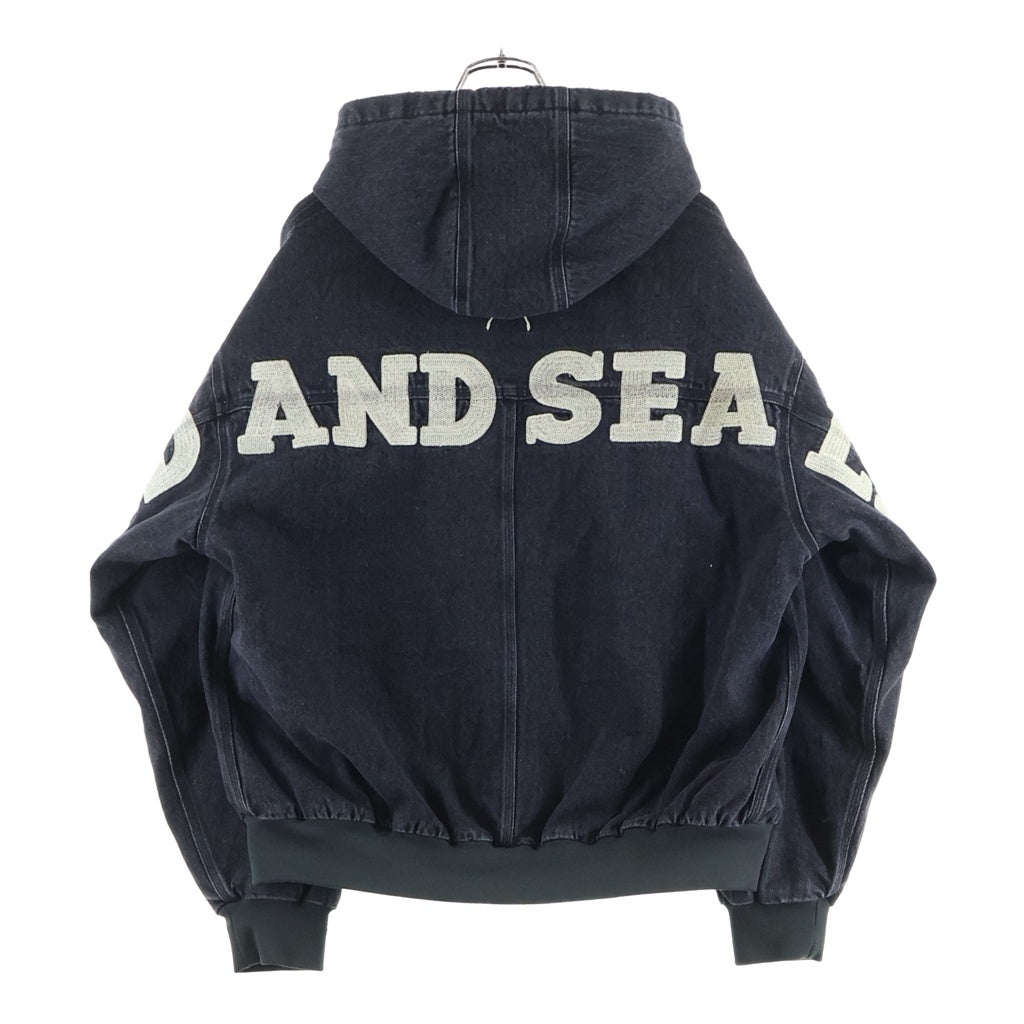 WIND AND SEA(ウィンダンシー) 24SS × LIBERE WORK ZIPUP JACKET リベーレ ワーク ジップアップ フーデッド デニム ジャケット ブラック