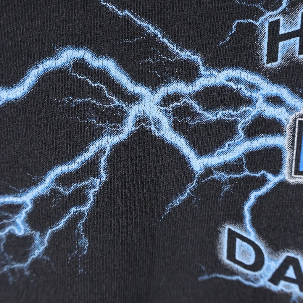 HARLEY DAVIDSON(ハーレーダビッドソン) 00S VINTAGE OAKLAND BLUE THUNDER L/S TEE 2009 USA製 オークランド ブルーサンダー クルーネック 長袖Tシャツ カットソー ブラック