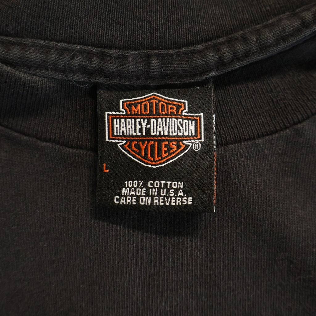 HARLEY DAVIDSON(ハーレーダビッドソン) 00S VINTAGE OAKLAND BLUE THUNDER L/S TEE 2009 USA製 オークランド ブルーサンダー クルーネック 長袖Tシャツ カットソー ブラック