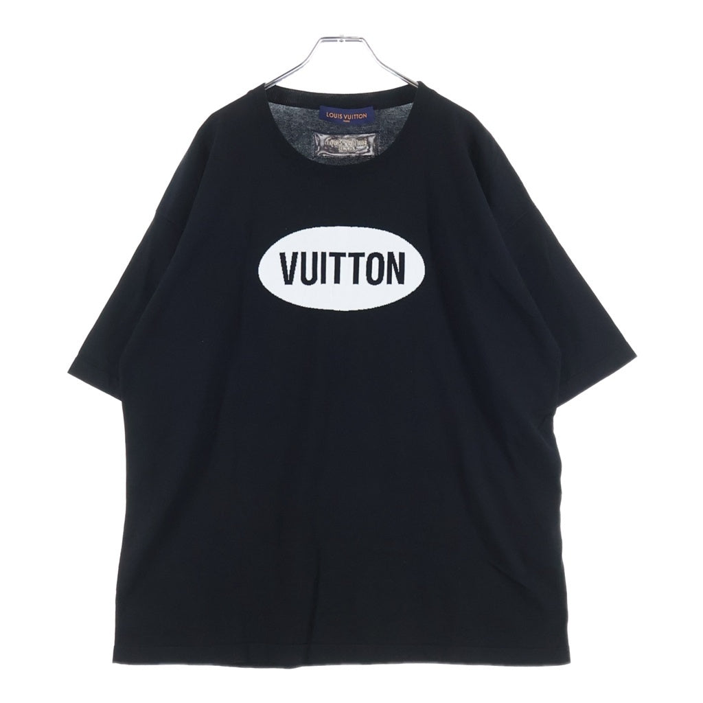 LOUIS VUITTON(ルイヴィトン) 22SS Amen Break インタルシアジャカード エブリデイ LV クルーネック ニット半袖Tシャツ カットソー ブラック RM221 JS5 HMN81W