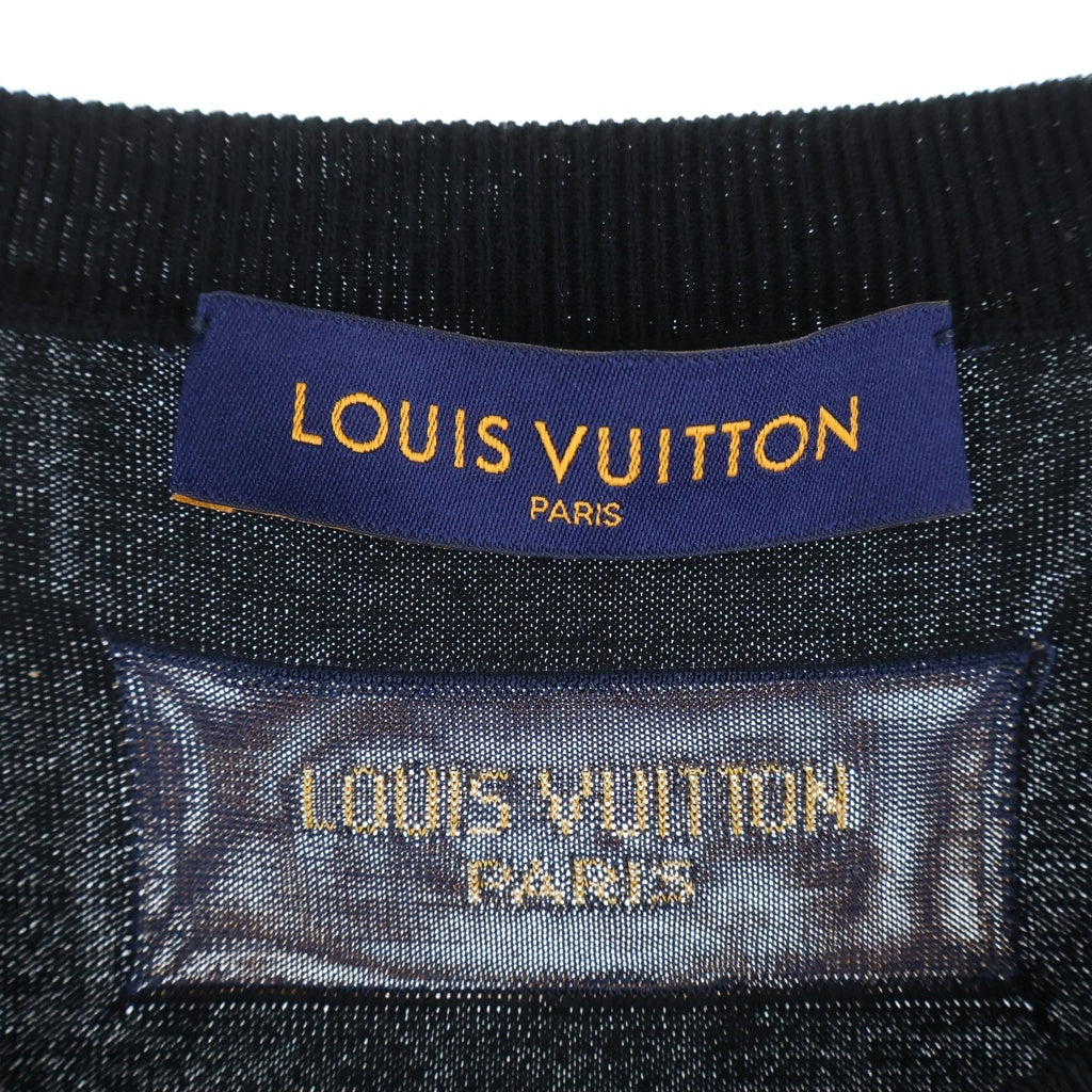 LOUIS VUITTON(ルイヴィトン) 22SS Amen Break インタルシアジャカード エブリデイ LV クルーネック ニット半袖Tシャツ カットソー ブラック RM221 JS5 HMN81W