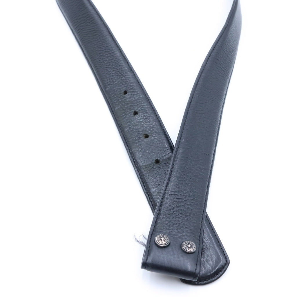 CHROME HEARTS(クロムハーツ) 1.5 STRAP 1.5inchスクロールレーベルリベッツ レザーベルト