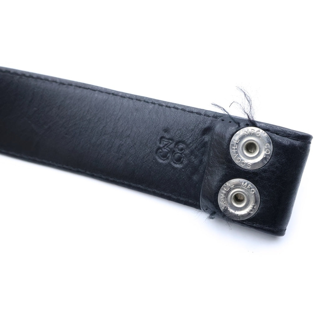 CHROME HEARTS(クロムハーツ) 1.5 STRAP 1.5inchスクロールレーベルリベッツ レザーベルト