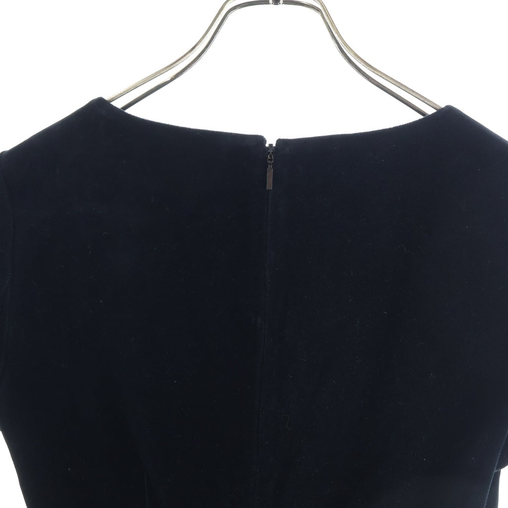 SAINT LAURENT PARIS(サンローランパリ) イタリア製 バックファスナー付き ベロア ワンピース レディース ブラック 438899 Y615W 1000