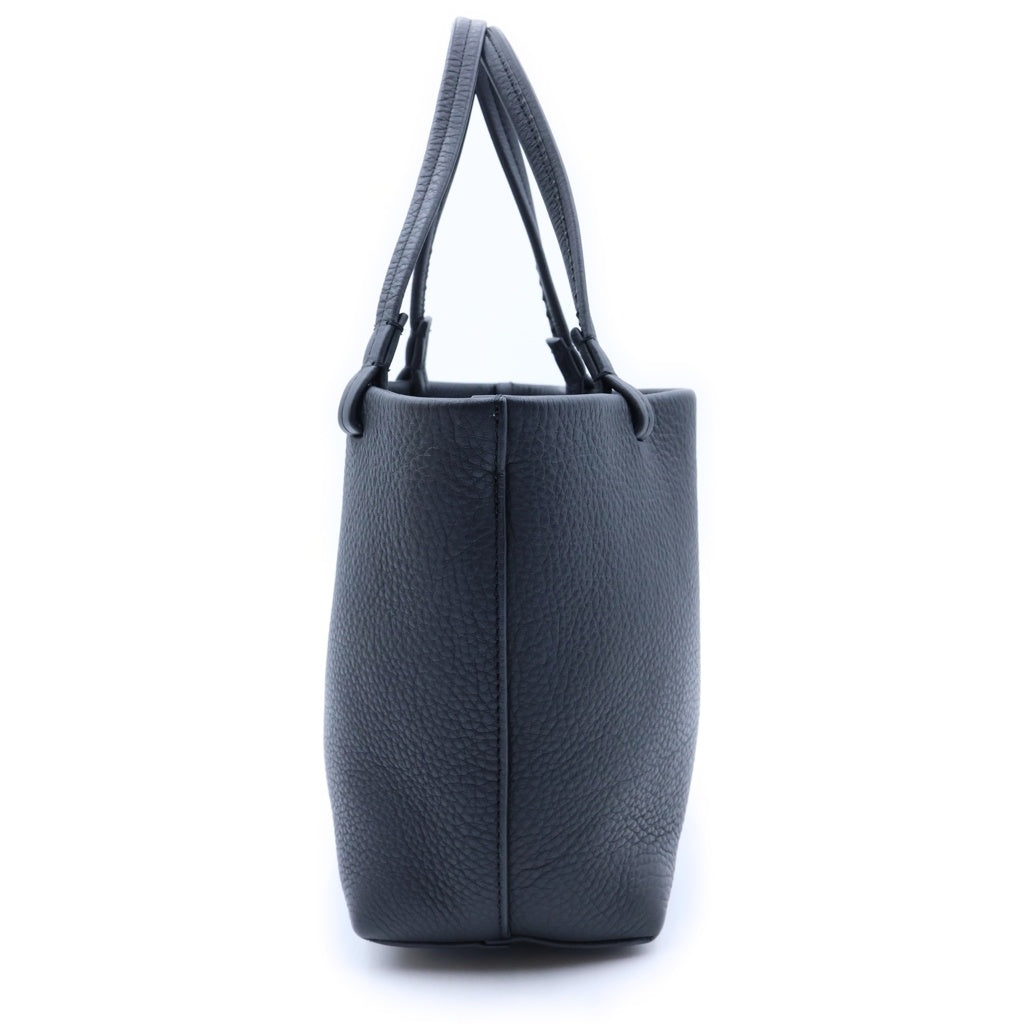 THE ROW(ザロウ) PARK TOTE SMALL パークトート スモール 2WAY レザーハンドバッグ ショルダーバッグ シルバー金具 ブラック レディース
