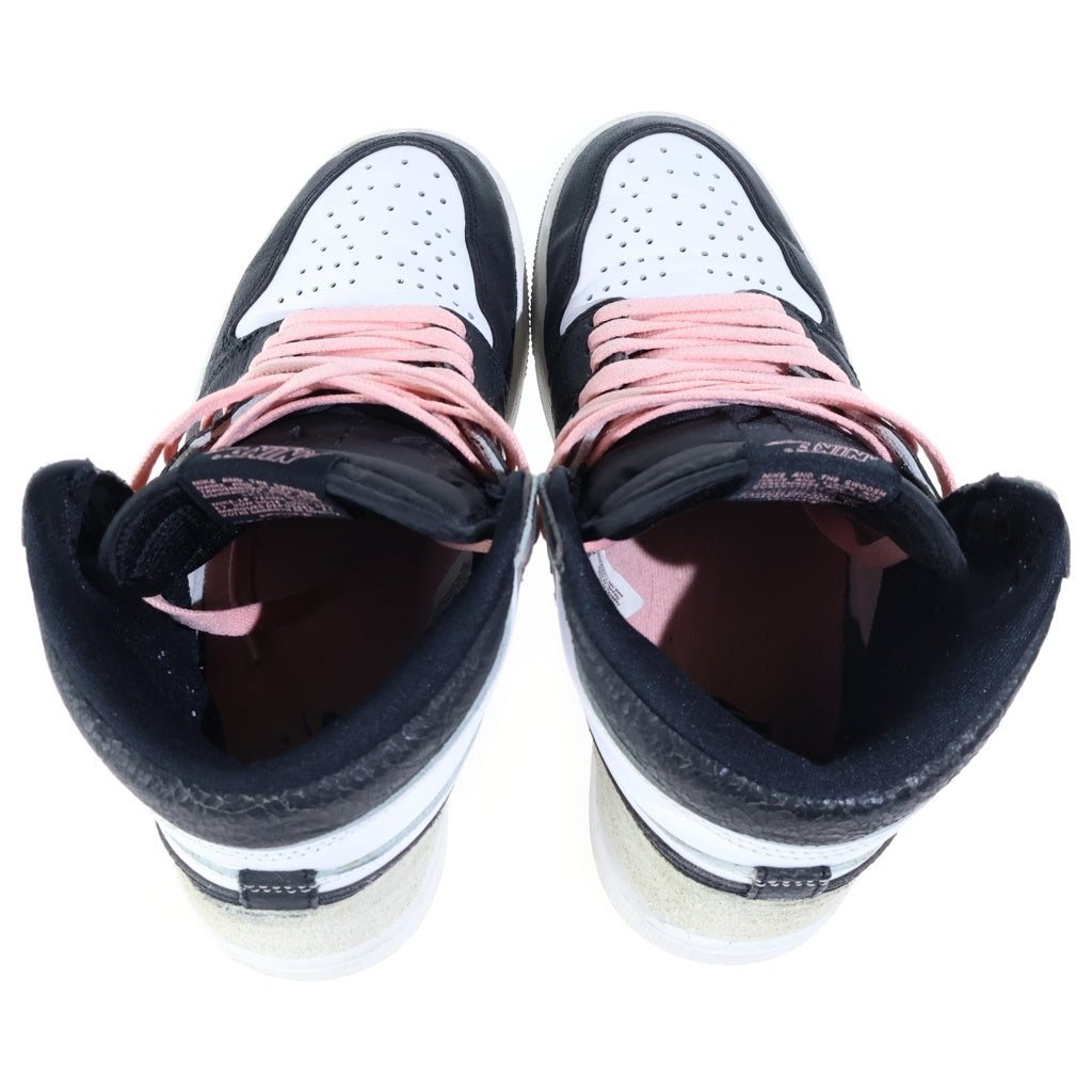 NIKE(ナイキ) AIR JORDAN RETRO HIGH OG Bleached Coral エアジョーダン 1 ブリーチド コーラル ハイカットスニーカー ホワイト/ブラック/グレー US7/25cm 555088-108