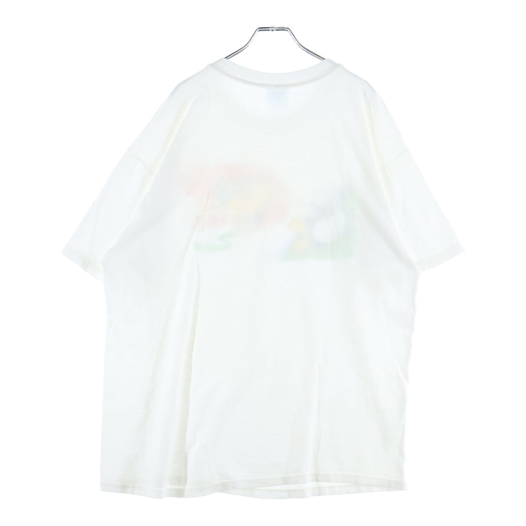 VINTAGE(ヴィンテージ) 90S VINTAGE LINUX ヴィンテージ リナックス アダムの創造パロディ クルーネック半袖Tシャツ カットソー ホワイト
