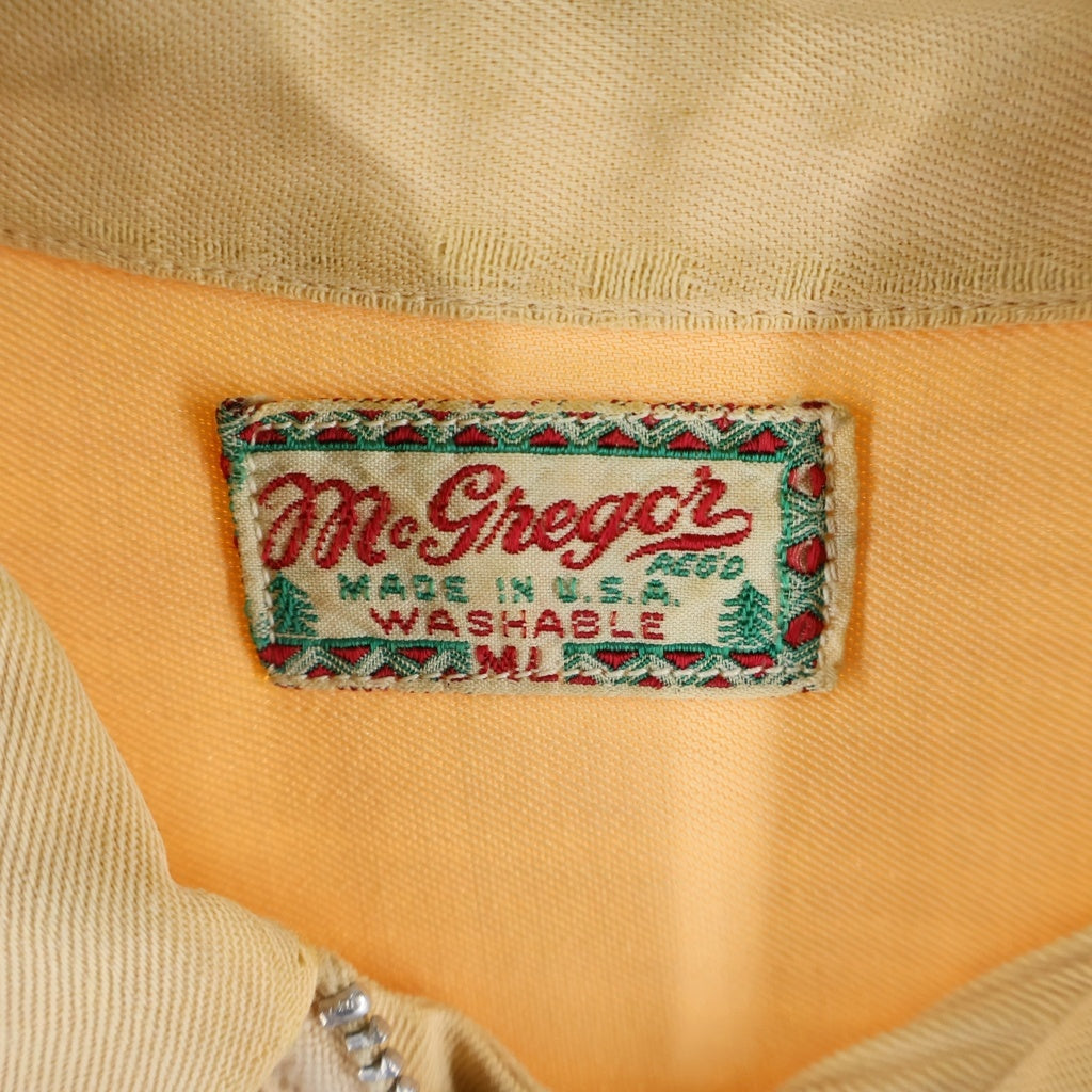 VINTAGE(ヴィンテージ) 50S VINTAGE McGREGOR ヴィンテージ マクレガー レーヨンギャバジン 棒TALON ジップアップシャツジャケット ベージュ
