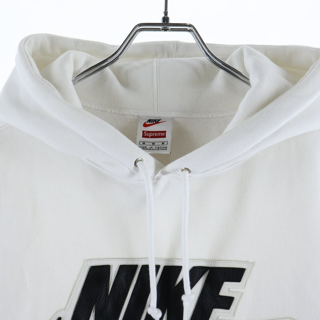 SUPREME(シュプリーム) 19AW ×NIKE Leather Applique Hooded Sweatshirt プルオーバースウェットパーカー フーディー CK6225-100
