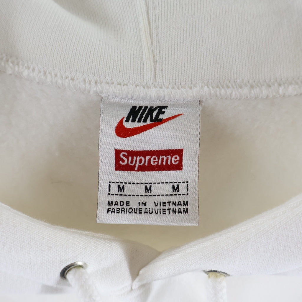 SUPREME(シュプリーム) 19AW ×NIKE Leather Applique Hooded Sweatshirt プルオーバースウェットパーカー フーディー CK6225-100