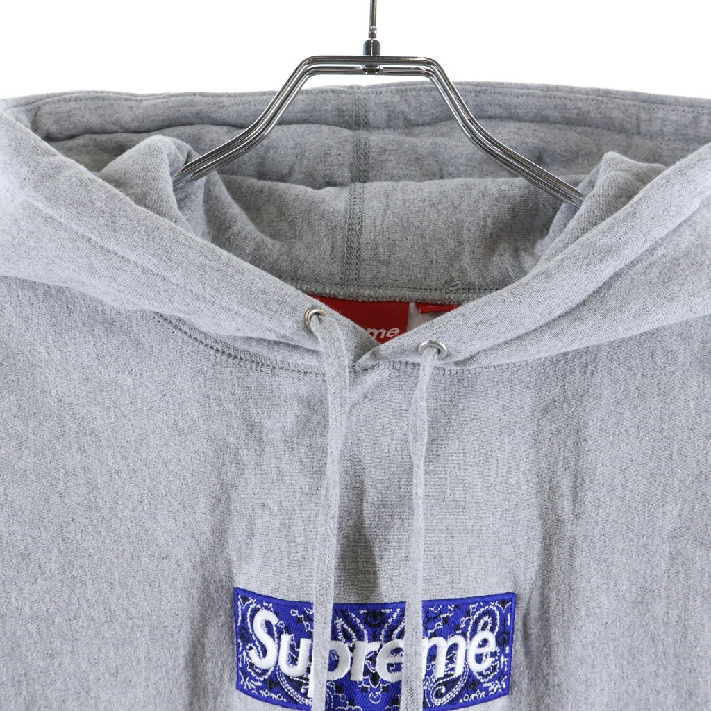 SUPREME(シュプリーム) 19AW Bandana Box Logo Hooded Sweatshirt バンダナ ボックスロゴ プルオーバースウェットパーカー フーディー グレー