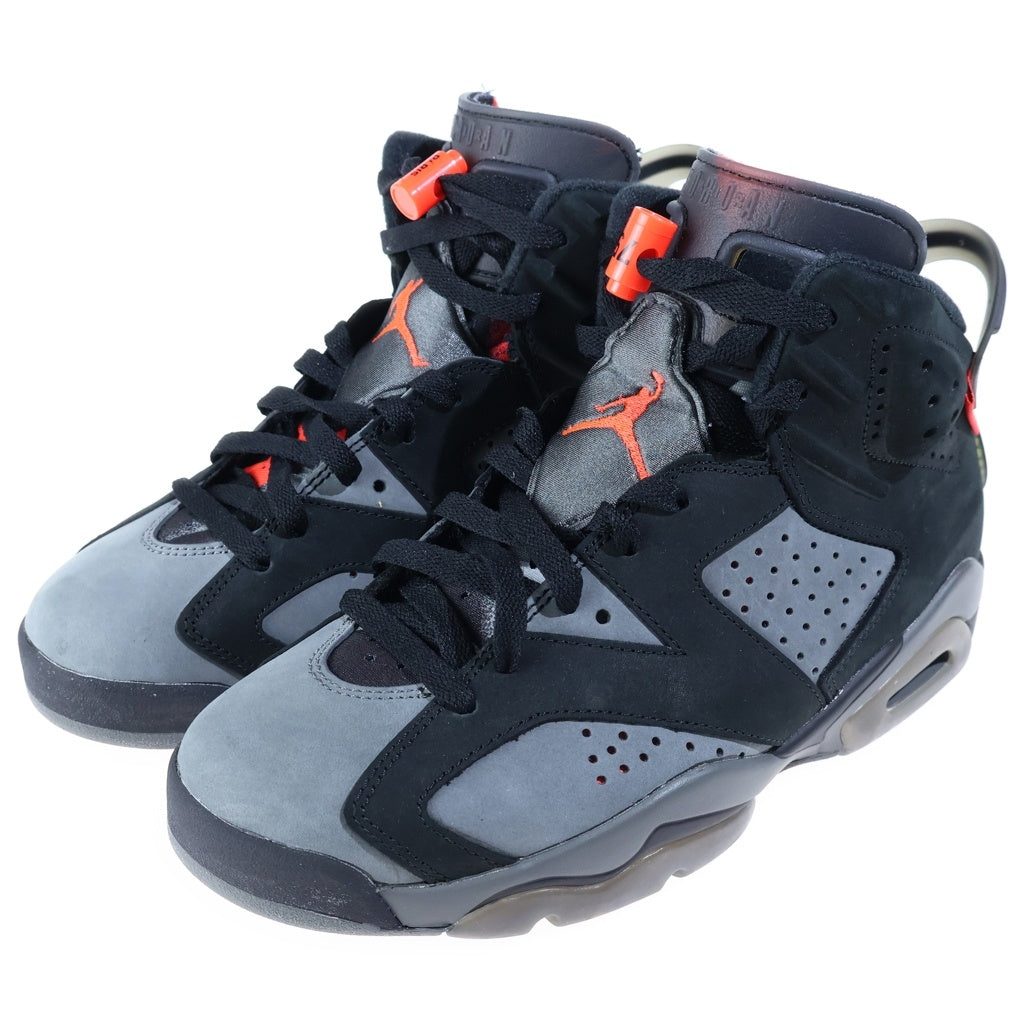 NIKE(ナイキ) ×PARIS SAINT GERMAIN AIR JORDAN 6 RETRO INFRARED パリサンジェルマン エアジョーダン6 ハイカットスニーカー ブラック/グレー US7/25cm CK1229-001