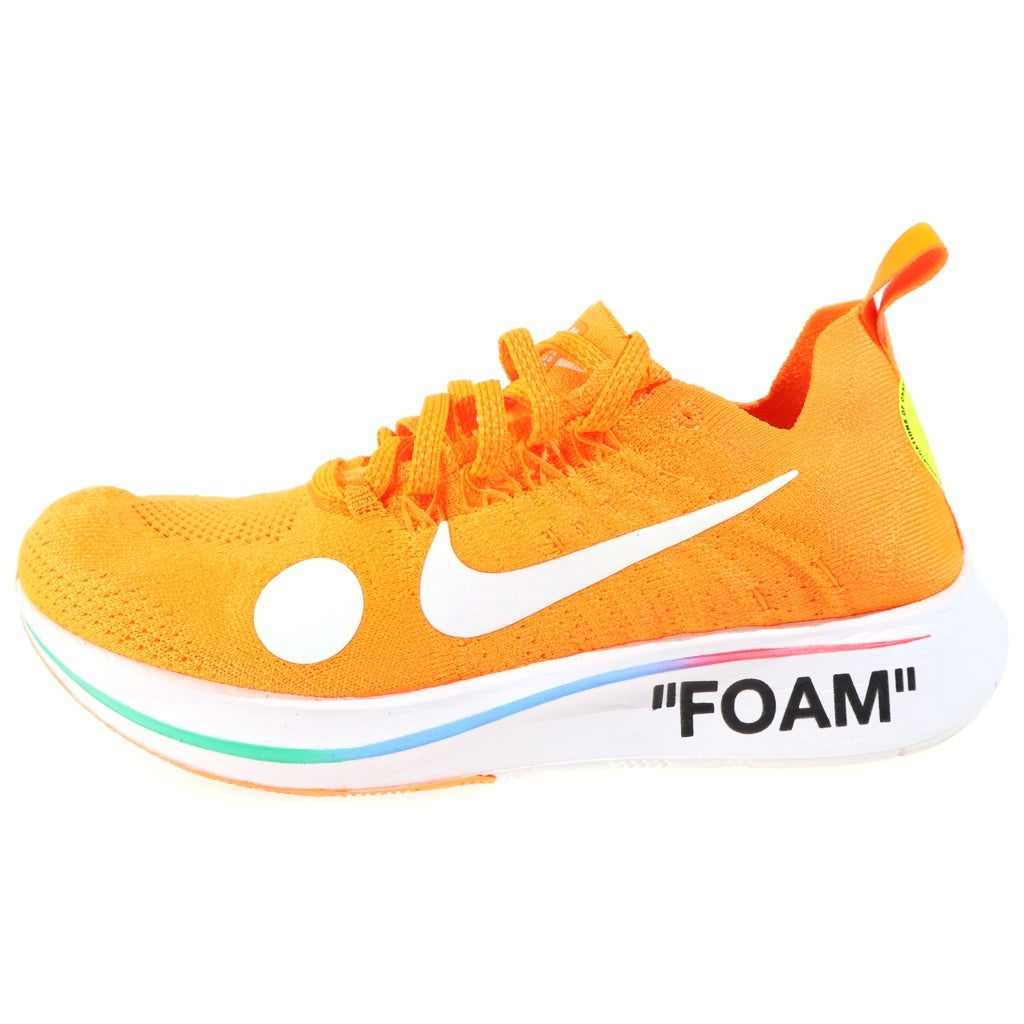 NIKE(ナイキ) ×OFF-WHITE ZOOM FLY MERCURIAL FLYKNIT オフホワイト ズームフライ マーキュリアルフライニット ローカットスニーカー オレンジ US8/26cm AO2115-800