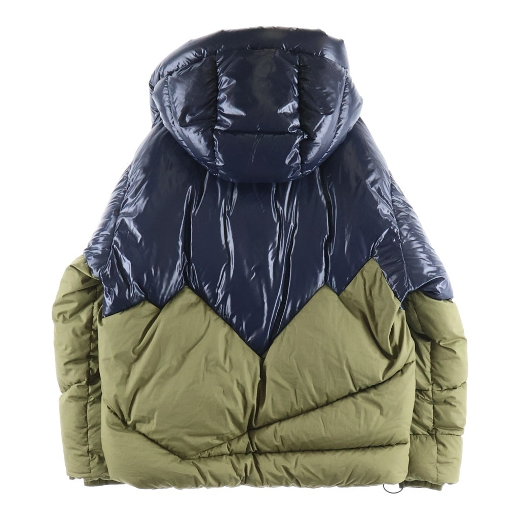 MONCLER(モンクレール) 18AW ARBONNE アルボンヌ 素材切り替え ダブルジップ フーデッドナイロンダウンジャケット ネイビー/カーキ D20914199485
