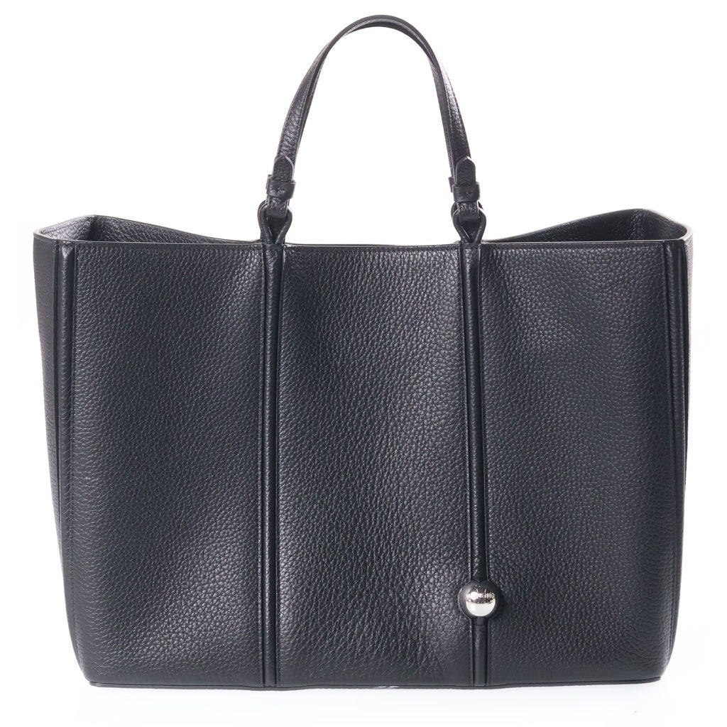 JACQUEMUS(ジャックムス) LE CABAS MARINO ル カバ マリノ メタルボールロゴ 2WAY レザーショルダートートバッグ ブラック 255BA426-3216 レディース