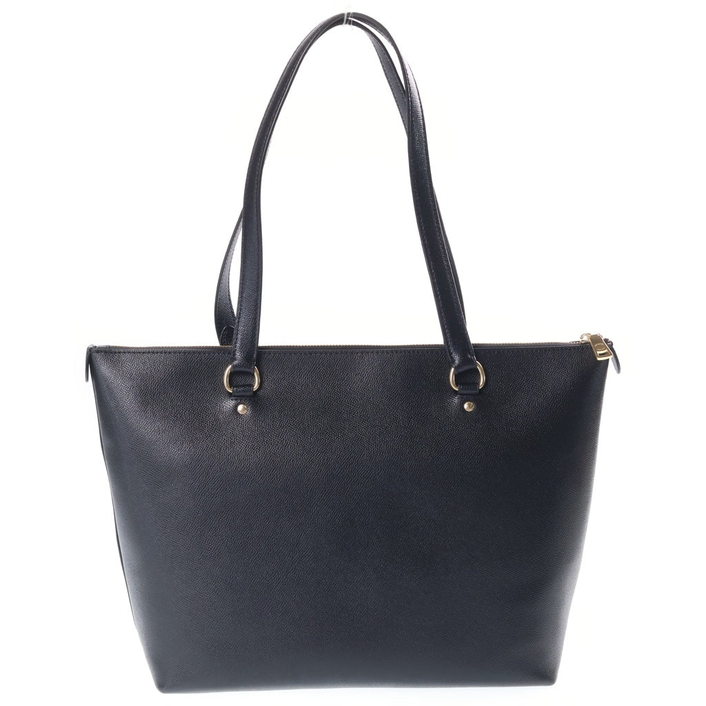 COACH(コーチ) クロスグレイン レザー ギャラリー トート バッグ ブラック/ゴールド F79608 レディース